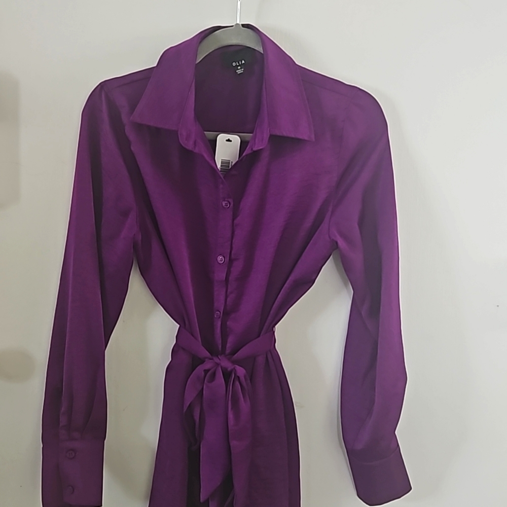 Sexy Collared Purple Dress